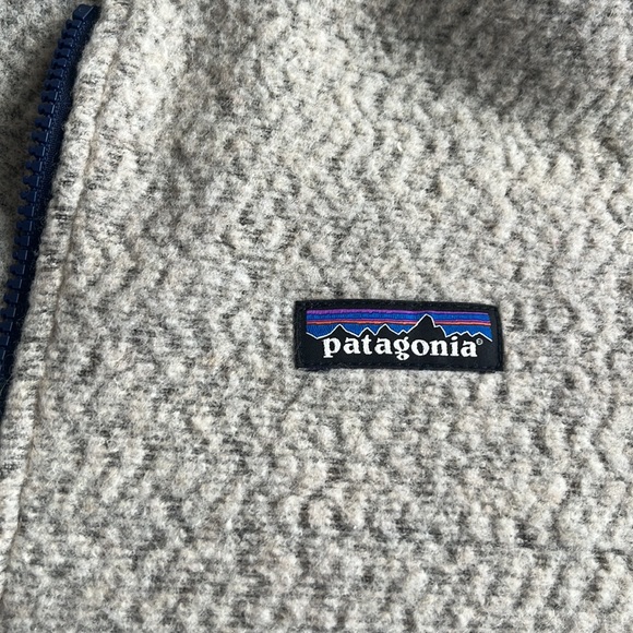 Patagonia Woolyester Oat Pullover Size M Tan and Navy Blue - Picture 2 of 7